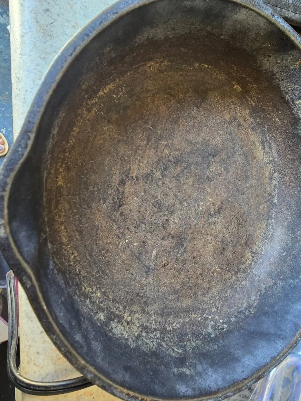 Vintage Wagner Ware Cast Iron Skillet Arched Logo Heat Ring As Is Restorers